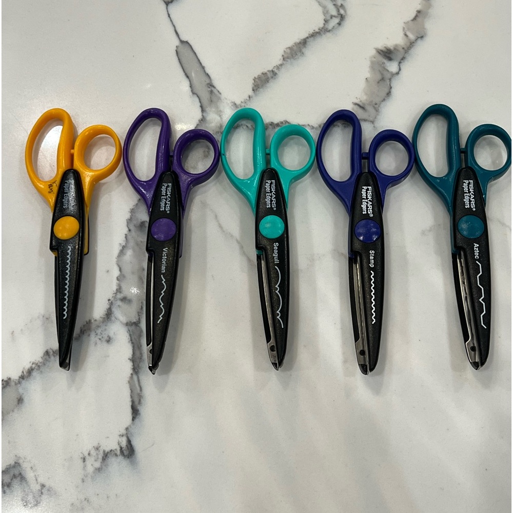 Lot of 5 Fiskars Paper Edgers Decorative Scrapbooking Crafting Scissors